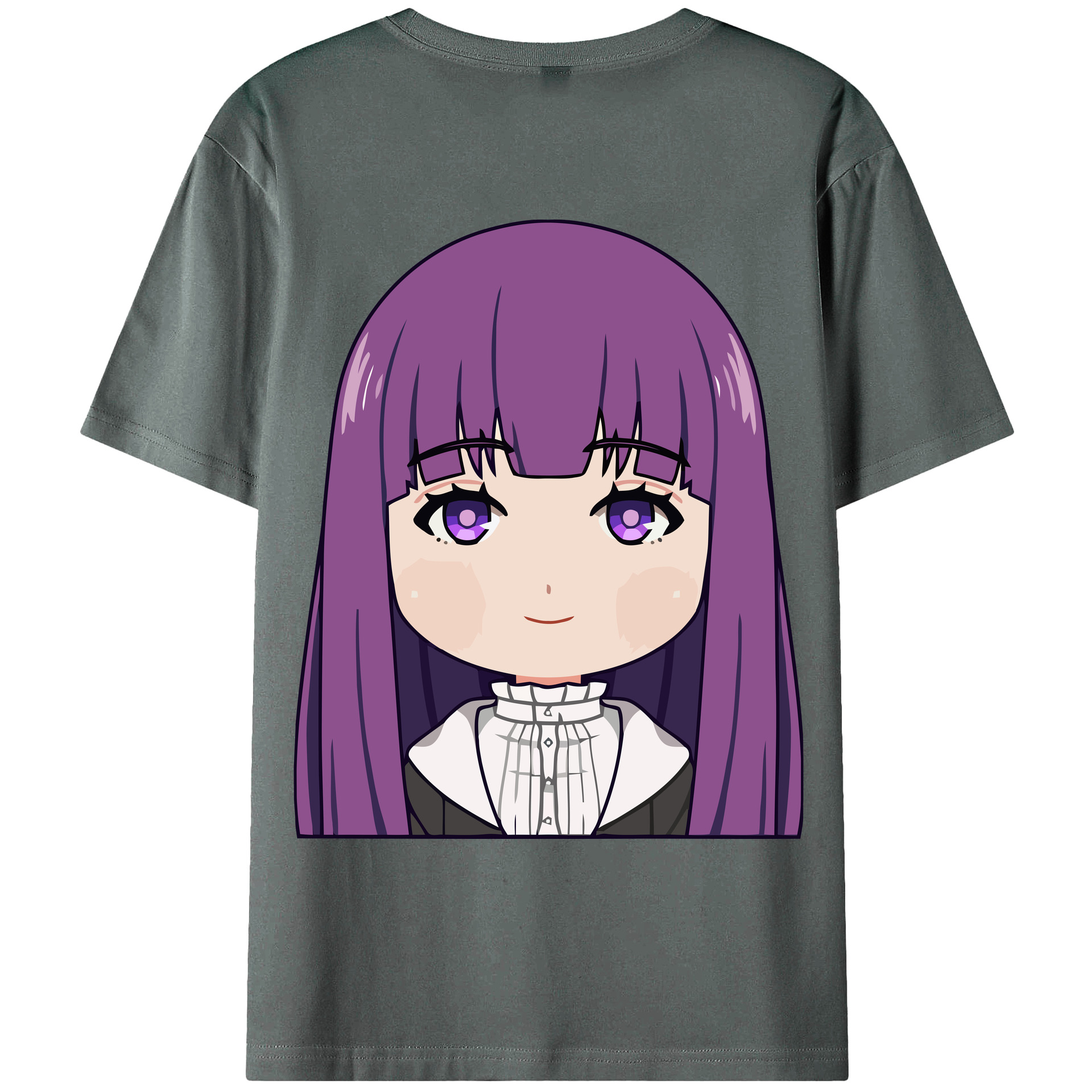 （画像用） 葬送のフリーレン Frieren 綿100％ メンズ半袖Tシャツ（バックプリント） 通気性